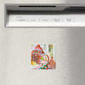 GINGERBREAD SURPRISE Square Magnet Magneet (Insitu (Vaatwasser))