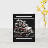 Gingerbread SUV voor Kerstmis Kaart (Gele Bloem)