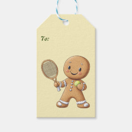 Gingerbread Tennis Grand Slam 🎾🎄aangepaste tekst Cadeaulabel