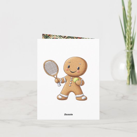 Gingerbread Tennis Grand Slam 🎾🎄aangepaste tekst Feestdagen Kaart (Achterkant)