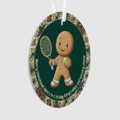 Gingerbread Tennis Grand Slam 🎾🎄aangepaste tekst Ornament (voorkant)