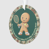 Gingerbread Tennis Grand Slam 🎾🎄aangepaste tekst Ornament (voorkant)