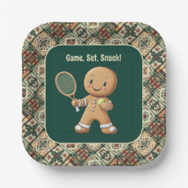 Gingerbread Tennis Grand Slam 🎾🎄aangepaste tekst Papieren Bordje