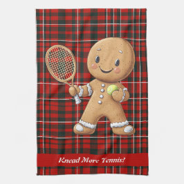 Gingerbread Tennis Grand Slam 🎾🎄aangepaste tekst Theedoek