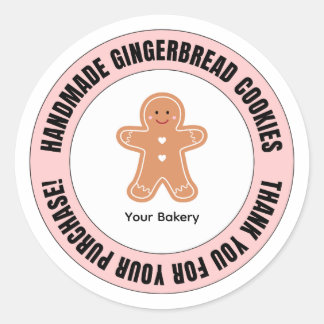 Gingerbread Thank You for Your Order  Ronde Sticker