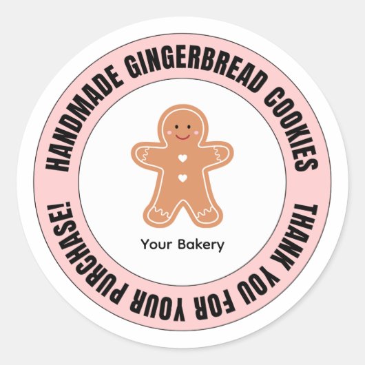 Gingerbread Thank You for Your Order  Ronde Sticker (Voorkant)