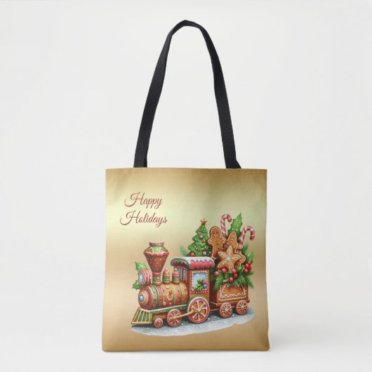 Gingerbread Train Holiday Canvas tas (Voorkant)