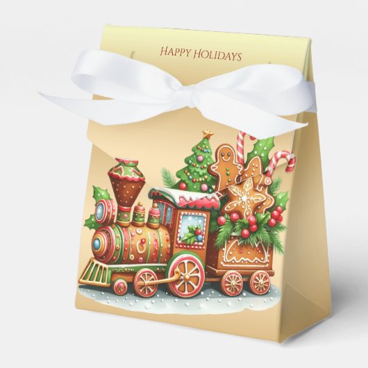 Gingerbread Train Holiday Gift Box Bedankdoosjes (Voorkant Zijde)