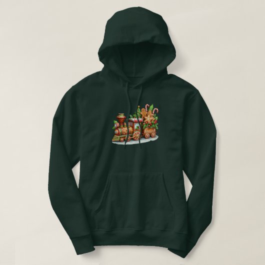 Gingerbread Train Holiday Mannen Hoodie (Design voorkant)