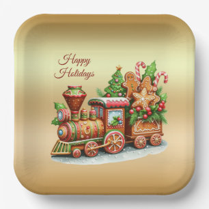 Gingerbread Train Holiday Paper Bord