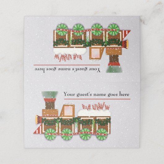 Gingerbread Train kerstfeest (Buitenkant ongevouwen)