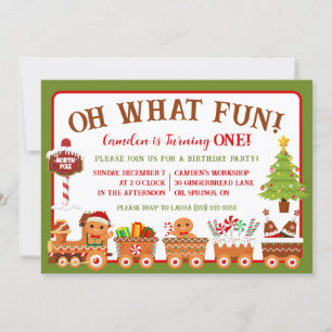 Gingerbread Train, oh wat leuk! 1e verjaardagsfees Kaart