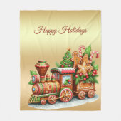 Gingerbread Trein Vakantie Fleece Deken (Voorkant)