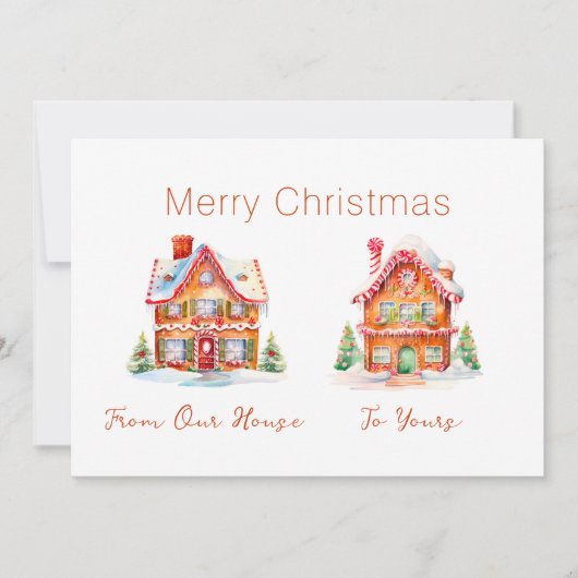Gingerbread "Van Ons Huis" Kerst Kaart (Voorkant)