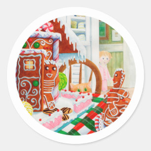 GINGERBREAD VERRASSEN Kleine ronde Stickers