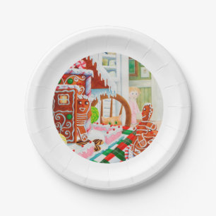 GINGERBREAD VERRASSING 7" Rond papier Borden Papieren Bordje