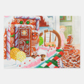 GINGERBREAD VERRASSING Flat Sheet wrapping papier Inpakpapier Vel (Voorkant)
