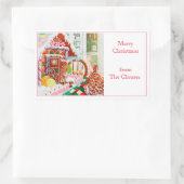 GINGERBREAD VERRASSING rechthoek envelop afdichtin Rechthoekige Sticker (Tas)