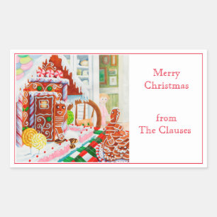 GINGERBREAD VERRASSING rechthoek envelop afdichtin Rechthoekige Sticker