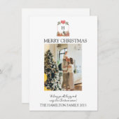 Gingerbread Village Crest w / Foto Kerst Kaart (Voorkant / Achterkant)