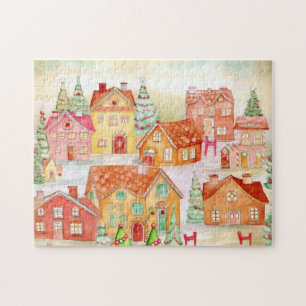 Gingerbread Village Kerstmis Legpuzzel