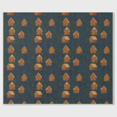 Gingerbread Village Wrapping Paper Cadeaupapier (Vlak)