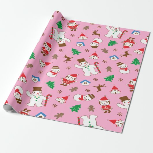 Gingerbread Vreugde Cadeaupapier (Uitgerold)