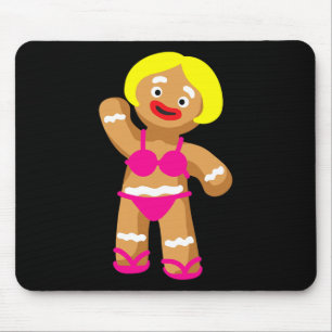 Gingerbread-vrouw in bikini kerst in juli deel muismat