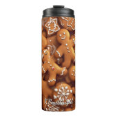 Gingerbread Warm Spiced Cookie Pattern Thermosbeker (Voorkant)