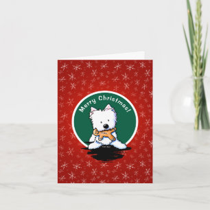 Gingerbread Westie Christmas Kaart