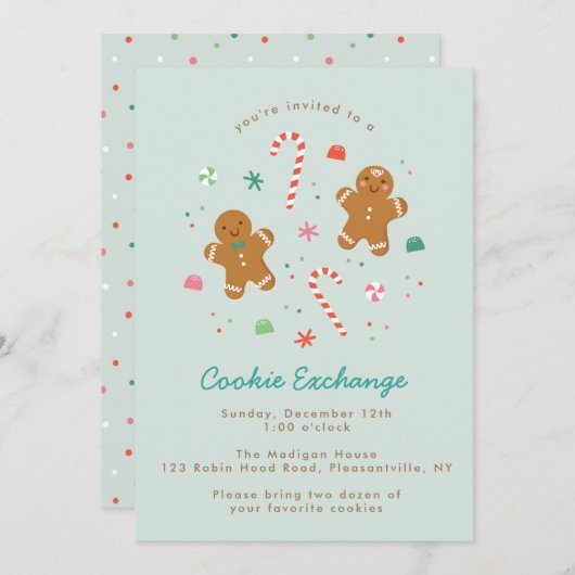 Gingerbread Wings invitation (Devant / Derrière)