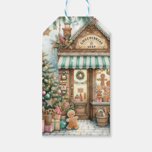 Gingerbread winkel cadeaulabel (Voorkant)