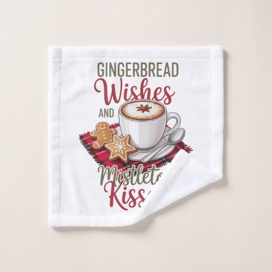 Gingerbread Wishes and Mistletoe Kisses Christmas (Gant de toilette)