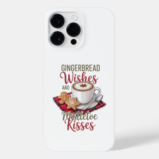 Gingerbread Wishes and Mistletoe Kisses Christmas iPhone 14 Pro Max Hoesje