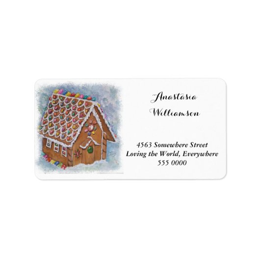 GINGERBREAD XMAS HUIS ETIKET (Voorkant)