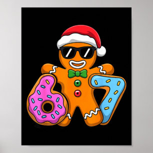 Gingerbread Zes Zeven 67 Ijs Drip Kerstmis Poster