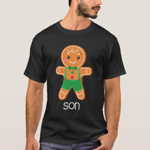 Gingerbread Zoon Kerst Bijpassende Pyjama voor Fam T-shirt