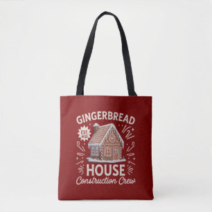 Gingerbreadhuis Bouwteam Grappige Kerstmis  Draagtas