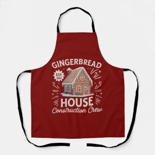 Gingerbreadhuis Bouwteam Grappige Kerstmis Schort