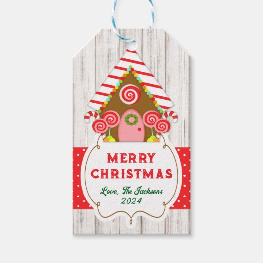 Gingerbreadhuis Hang Tag Cadeaulabel (Voorkant)