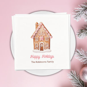 Gingerbreadhuis Prettig Kerstfeest Kerstmis Servet