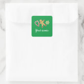 Gingerbreadman Love Vierkante Sticker (Tas)