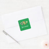 Gingerbreadman Love Vierkante Sticker (Envelop)