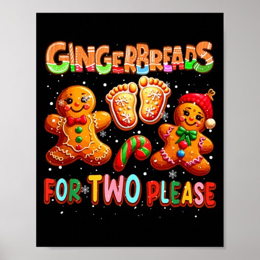 Gingerbreads For Two Please Christmas Pregnancy An Poster (Voorkant)