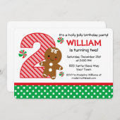 Gingerbrood 2e verjaardag kaart (Voorkant / Achterkant)