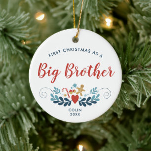 Gingerbrood Candy Cane Specialized Big Brother Keramisch Ornament