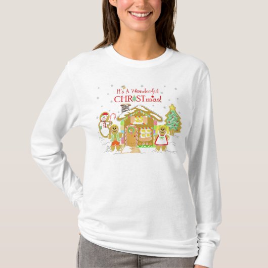 Gingerbrood Candyland T-Shirt - Dames (Voorkant)