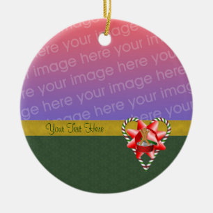 Gingerbrood Cookie Candy Cane Holiday Foto Ornam Keramisch Ornament
