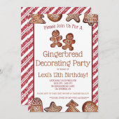 Gingerbrood Cookie Decorting Party Kaart (Voorkant / Achterkant)