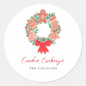 Gingerbrood Cookie Exchange Ronde Sticker (Voorkant)